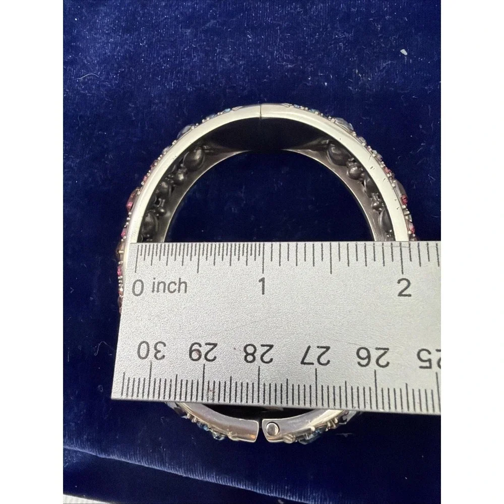 Brighton One Love Large Multi Color Crystal  bracelet Silver Tone .